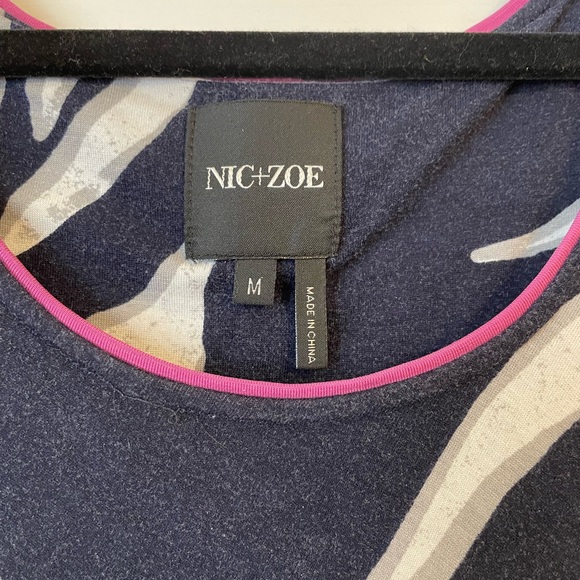 NIC+ZOE Navy leaf dress - Picture 4 of 6